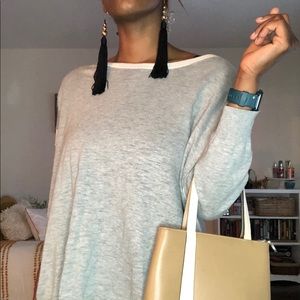 Gray and White J Crew Sweater